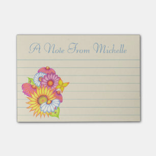 Small Personalised Wildflowers Post It Notes