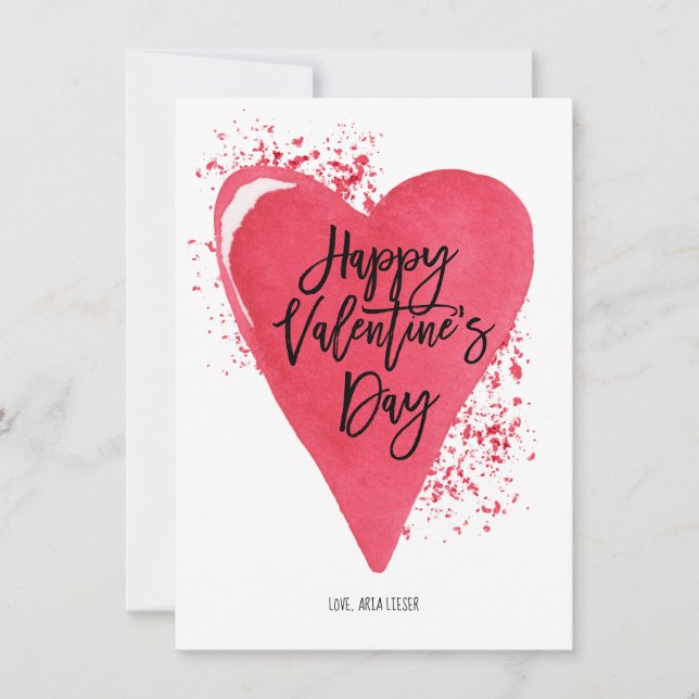 Small Personalized Valentines Day Card Red Heart (Front)