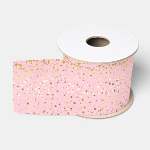 Small Petite Golden Stars Ribbon Grosgrain Ribbon