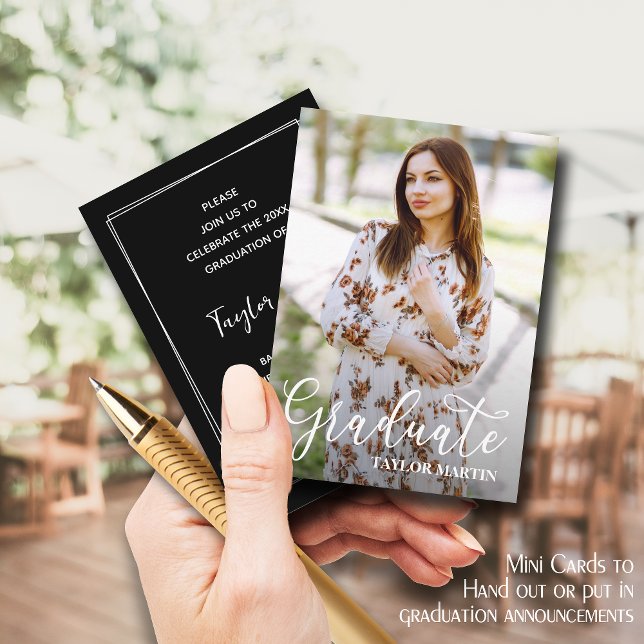 Small Photo Graduation Invitations (SMALL business card size to hand out or put in your graduation announcements (no envelopes))
