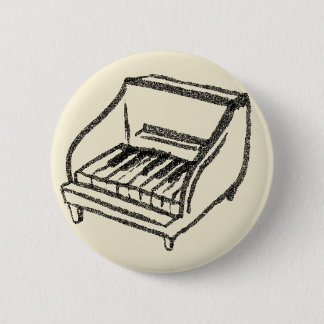 small piano 6 cm round badge