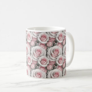 Small Pink and White Roses Coffee Mug