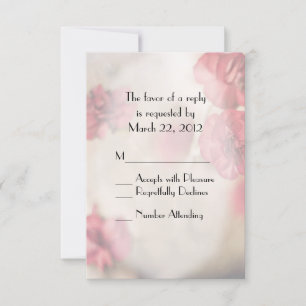 Small Pink Flowers Wedding RSVP Card