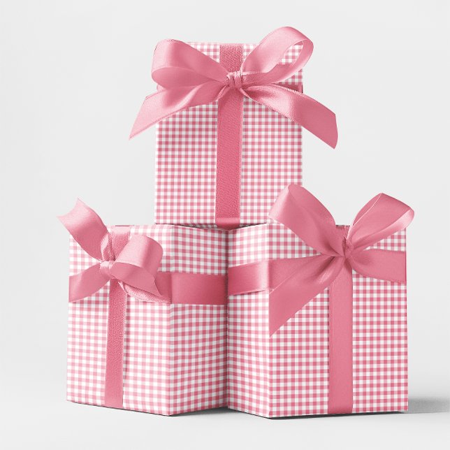 Small Pink Gingham Check Wrapping Paper (Pink Small Gingham Check Wrapping Paper)
