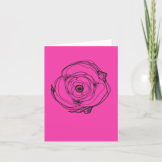 Small Pink Rose Drawing & Poem Card