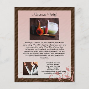 Small Pink Swirl Cosmetics Party Flyer