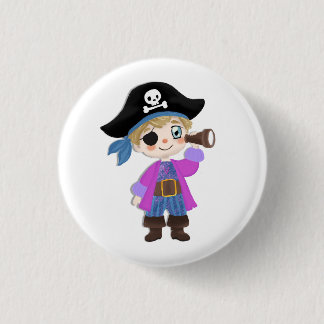 small pirate 3 cm round badge