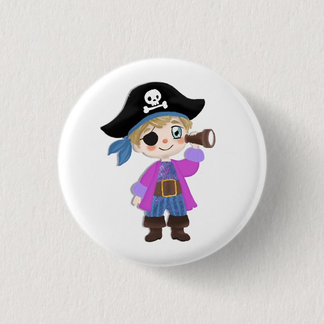 small pirate 3 cm round badge (Front)
