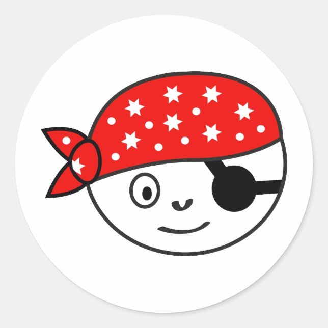 small pirate classic round sticker (Front)