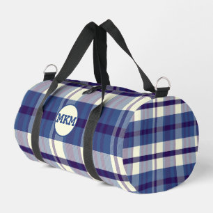 Small Plaid Duffle Bag with Custom Monogram