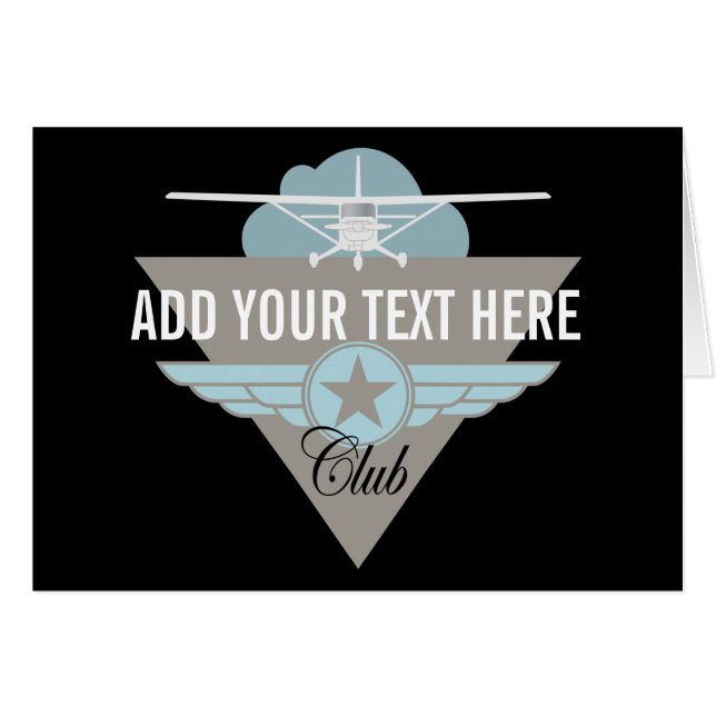 Small Plane Club Your Text Here (Front Horizontal)