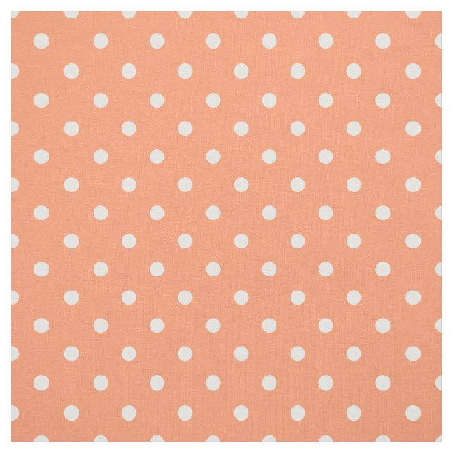Small Polka Dot Coral Peach Fabric (Swatch)