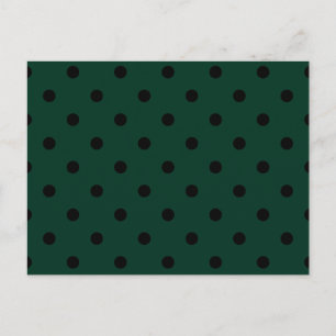Small Polka Dots - Black on Dark Green Postcard