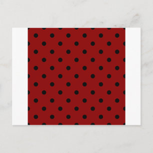 Small Polka Dots - Black on Dark Red Postcard