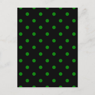 Small Polka Dots - Green on Black Postcard