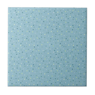 Small polka dots on light blue. ceramic tile