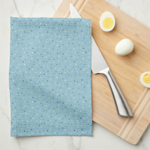 Small polka dots on light blue. tea towel
