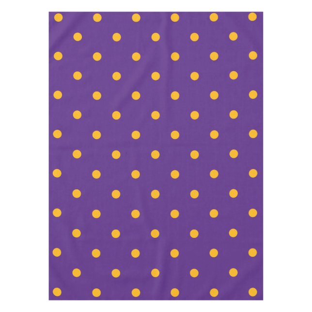 Small Polka Dots Pattern: Purple & Gold Tablecloth (Front)