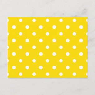 Small Polka Dots - White on Golden Yellow Postcard