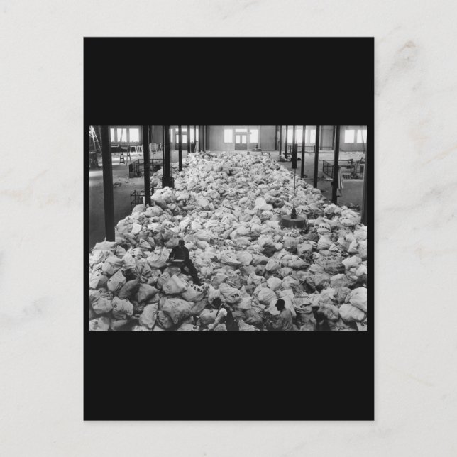 Small portions of the Christmas mail_war image Holiday Postcard (Front)