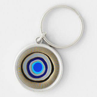 Small Premium Round Keychain/Greek Evil Eye Key Ring