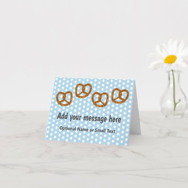 Small Pretzel Salty Snacks - Dotted - your text Card (Small Plant)