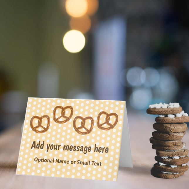 Small Pretzel Salty Snacks - Dotted - your text Card (Creator Uploaded)