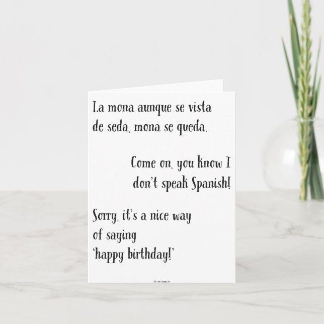 Small print 'it's not, Google it' birthday card (Front)