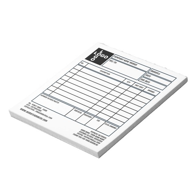 Small Pro-Logo Company Invoice/Quotation Notepad (Rotated)