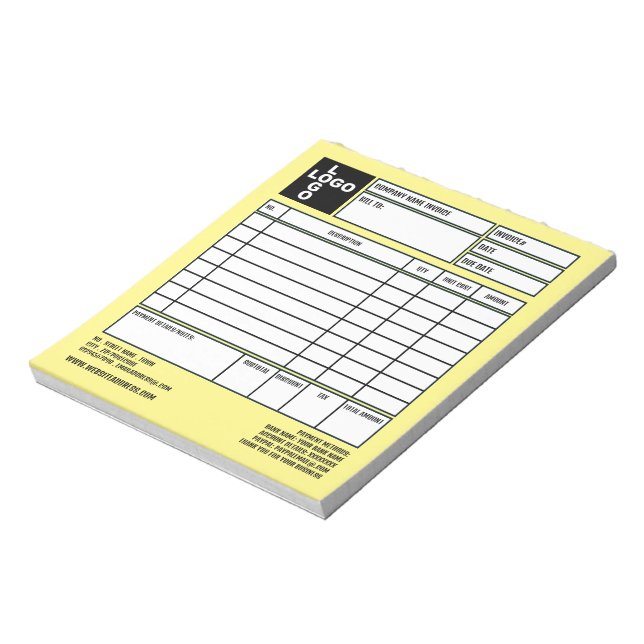 Small Pro-Logo Company Invoice/Quotation Notepad (Rotated)