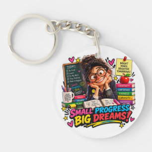 Small Progress Big Dreams Student Sticker Key Ring
