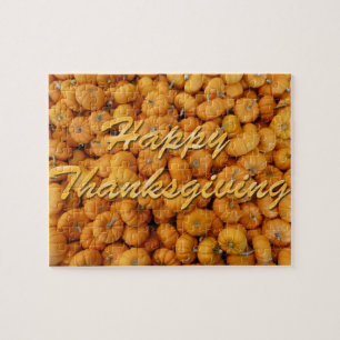 Small Pumpkins Happy Thanksgiving Jigsaw Puzzle