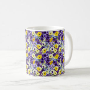 Small Purple and Yellow Pansies Coffee Mug