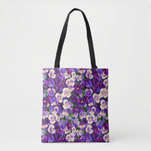 Small Purple Pansies Tote Bag