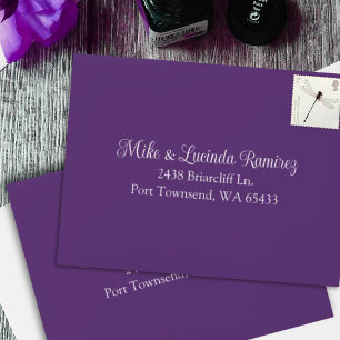 Small Purple, Pre-addressed Quinceanera RSVP Envelope