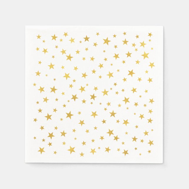 Small Random Gold Stars Pattern Napkin (Front)