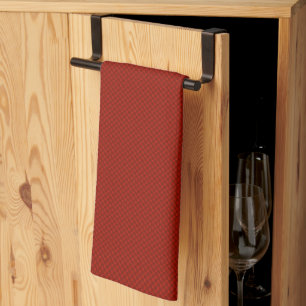 Small red geometric pattern. tea towel