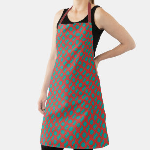Small Red Green Pattern  All-Over Print Apron