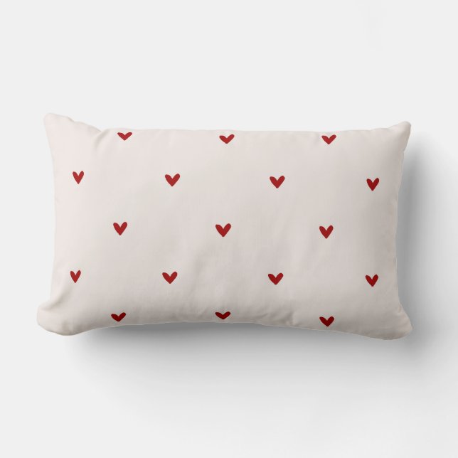 Small red hearts lumbar cushion (Front)