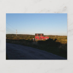 Small red house postcard
