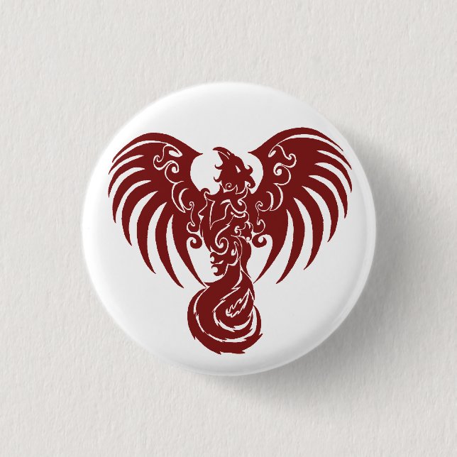 Small Red Phoenix Logo button (Front)
