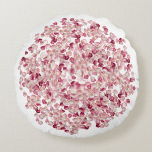 small Red rosepetals Round Cushion