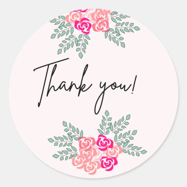  Small Roses Thank You Sticker (Front)