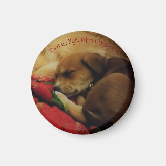 Small, Round Leeloo Christmas Magnet