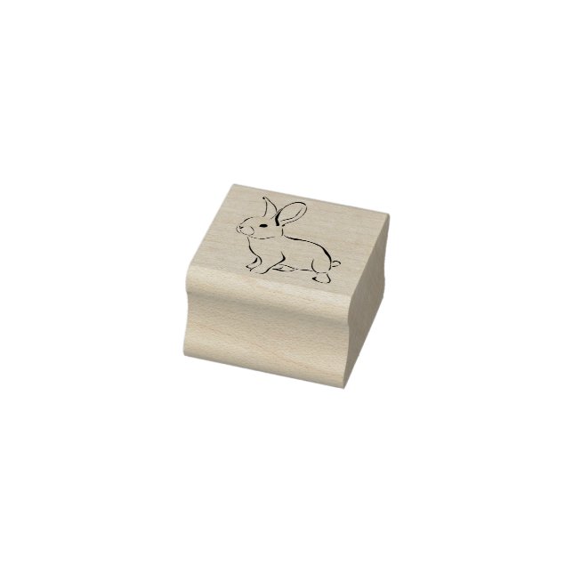 Small Rubber Stamp - Left Facing Rabbit (Stamp)
