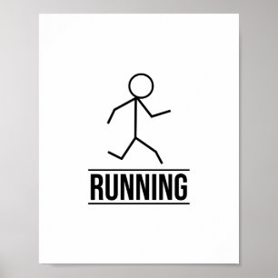 Small Running Stick Figure Poster