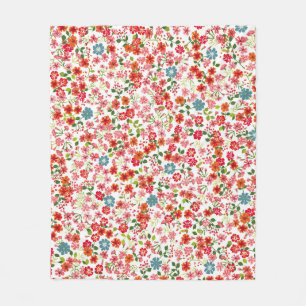 Small-scale flowers, calico style seamless backgro fleece blanket
