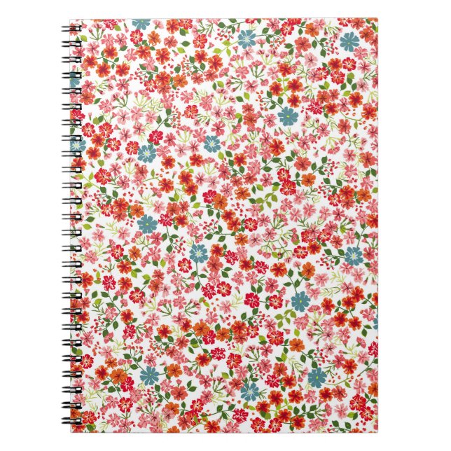 Small-scale flowers, calico style seamless backgro notebook (Front)