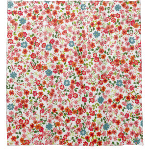 Small-scale flowers, calico style seamless backgro shower curtain