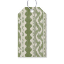 Small Scale Moss Green Ikat on Cream